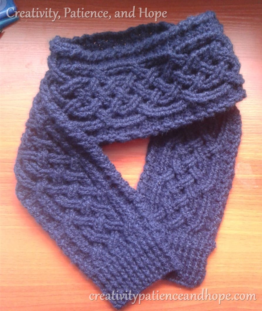 Crochet Scarf Pattern Celtic Braided Cable Cowl Scarf Crochet Pattern for Women or Men Crochet Accesories Aran Scarf PDF Download